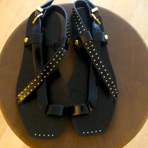 NWOT Allsaints black light gold studded Sandals never worn true size 8
